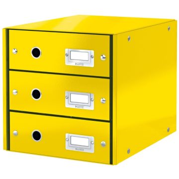 Photo Boite de classement WOW - 3 tiroirs - Jaune LEITZ Click et Store Image