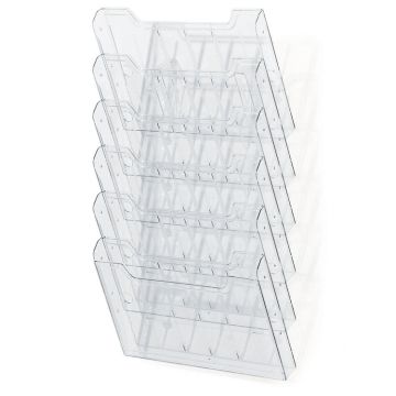 EXACOMPTA : Présentoir brochures mural - 6 compartiments A4 horizontal 64258D