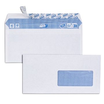 Enveloppe avec fenêtre - DL 110 x 220 mm Blanc GPV Lot de 50