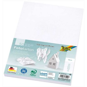 Carton de Bricolage 700 x 1000 mm - Blanc - 300 g/m² FOLIA Lot de 10