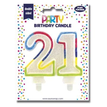 Bougie d'anniversaire Chiffre 21 : CLAIREFONTAINE image