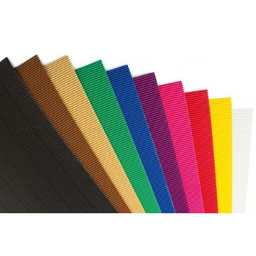 Feuille cartonnée ondulée - 500 x 700 mm - Assortiment : FOLIA Visuel