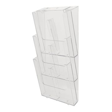 Présentoir mural A4 - Vertical - 3 compartiments - Cristal : EXACOMPTA Office image