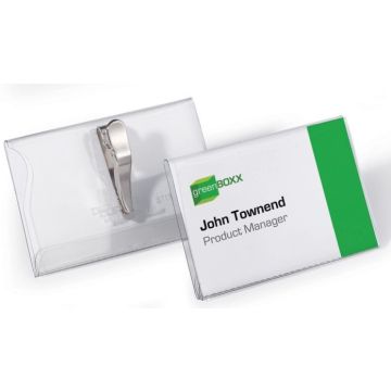 Lot de 25 Badges avec une pince crocodile - 75 x 40 mm : DURABLE Visuel