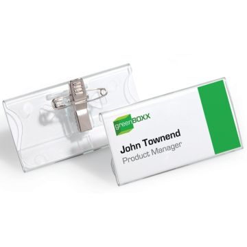 Lot de 25 Badges avec une pince combi - 75 x 40 mm : DURABLE Visuel