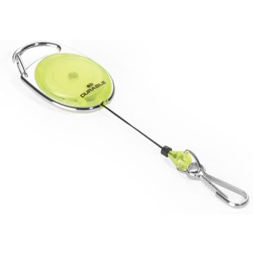 Porte Badge avec enrouleur ovale - Jaune transparent : DURABLE Image