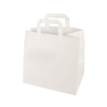Sac en Papier - 260 x 170 x 250 mm - Kraft Blanc PAPSTAR Lot de 50 image