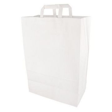 Sac en Papier - 320 x 170 x 440 mm - Kraft Blanc PAPSTAR Lot de 50 image