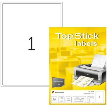 Étiquettes adhésives blanches - 199,6 x 289,1 mm : TOP STICK Lot de 100 modèle