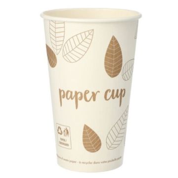 Gobelet en carton - 0,4 L : PAP STAR Pure ZERO  Lot de 50