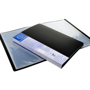 88401E Protège-documents de 80 vues - Noir EXACOMPTA Ouvert