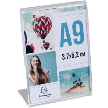 Porte-Nom - Chevalet incliné - Vertical - A9 - Cristal : EXACOMPTA Office image