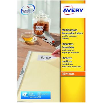 Étiquettes amovibles - Blanc - 96,0 x 50,8 mm AVERY Ecologique Lot de 300