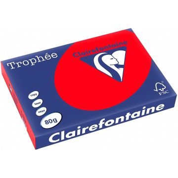 Ramette de papier Trophée de 500 feuilles A3 - Rouge Corail : CLAIREFONTAINE Illustration