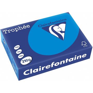 Ramette de papier de 250 feuilles A4 210g - Bleu turquoise : CLAIREFONTAINE Trophée Visuel