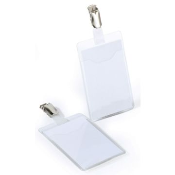 Lot de 25 Badges d'identification avec clip et ouverture sur le haut : DURABLE Visuel