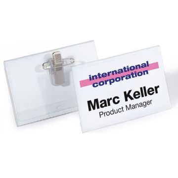 Lot de 50 Badges avec clip combi : DURABLE Modèle