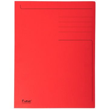 EXACOMPTA : Lot de 50 chemises imprimées à 3 rabats - 448003E Rouge (Papier recyclé)