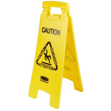 Chevalet de Prévention - Attention Sol Glissant : RUBBERMAID Visuel