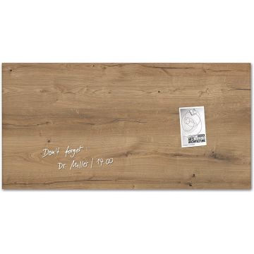 Tableau magnétique en verre - 910 x 460 mm - Bois Naturel SIGEL Artverum