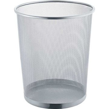 Corbeille à Papier 23 litres en métal - Argent : HELIT Mesh Visuel