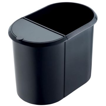 Poubelle en plastique - Duo System - Argent/Noir HELIT