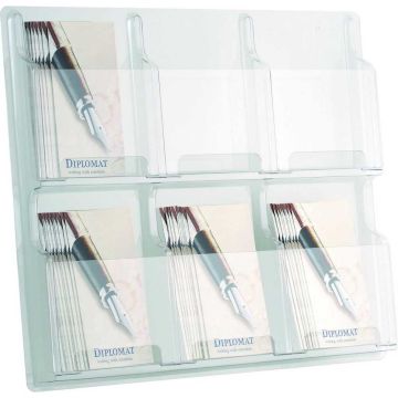 Présentoir mural - 6 compartiments A5 HELIT Clearly