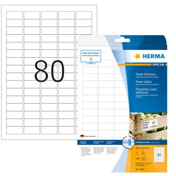 HERMA etiquettes blanches résistantes aux intempéries 35,6 x 16,9 mm 10901