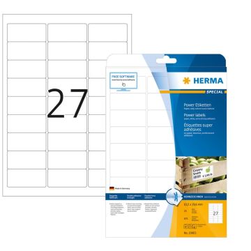 HERMA etiquettes blanches résistantes aux intempéries 63,5 x 29,6 mm 10903