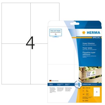 HERMA etiquettes blanches résistantes aux intempéries 105 x 148 mm 10909