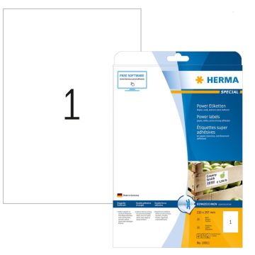 HERMA etiquettes blanches résistantes aux intempéries 210 x 297 mm 10911