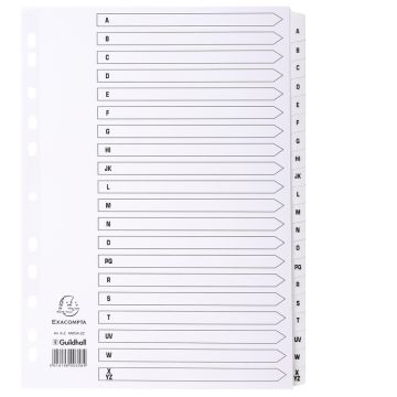 EXACOMPTA : Jeu de 20 intercalaires alphabétiques en carte - 223 x 297 mm