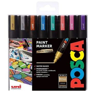 UNI-BALL PC5M/8 METAL 09 Marqueurs peinture Posca PC 5M 