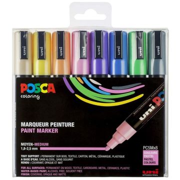 Marqueur peinture Posca PC 5M Métal - Assortiment Pastel POSCA
