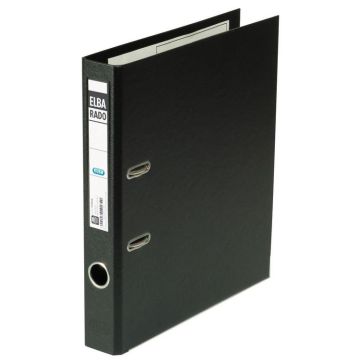 Classeur à levier en PVC - Dos 50 mm - Noir : ELBA Rado Plast