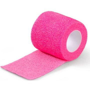 Photo Bande adhésive élastique de fixation - 50 mm x 4,5 m - Rose HARO
