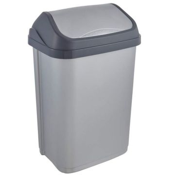 Photo Poubelle avec couvercle - 25 litres - Argent/Anthracite KEEEPER Swantje