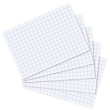 Photo Lot de 100 fiches Bristol quadrillées - 74 x 105 mm - Blanc HERLITZ  10621431