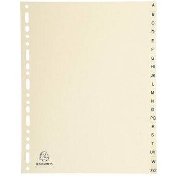 Photo Jeu de 20 Intercalaires alphabétiques en carte - 225 x 297 mm - A4 EXACOMPTA Image