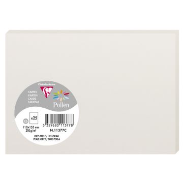 Photo POLLEN Carte Gris perle 110 x 155 mm C6 11377C Clairefontaine