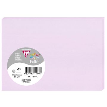 Photo Cartes en papier - C6 110 x 155 mm - Lilas CLAIREFONTAINE Pollen Lot de 25