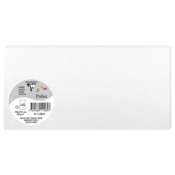 Photo POLLEN Carte DL Blanc irisé 106 x 213 mm 11585C Clairefontaine