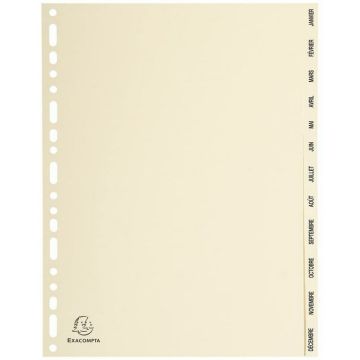 Photo Jeu de 12 Intercalaires mensuels en carton - A4 EXACOMPTA Image