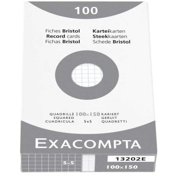 Photo Fiches Bristol quadrillées - 100 x 150 mm - Blanc EXACOMPTA Image