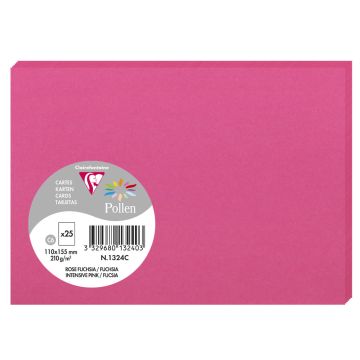 Photo Cartes en papier - C6 110 x 155 mm - Rose Fuchsia CLAIREFONTAINE Pollen Lot de 25