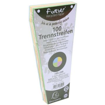 Intercalaires trapézoïdales - 240 x 105 mm - Assortiment : EXACOMPTA Forever Lot de 100 emballage