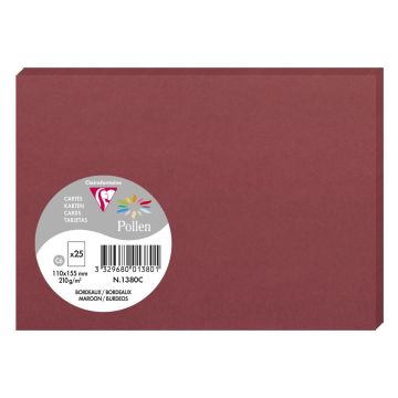 Photo POLLEN Carte Bordeaux 110 x 155 mm C6 1380C Clairefontaine