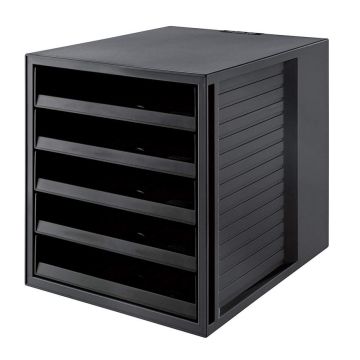 Photo Module de classement - 5 tiroirs ouverts - Noir : HAN KARMA