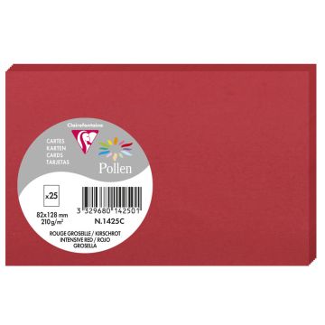 Photo Carte en papier - 82 x 128 mm - Rouge Groseille : POLLEN Lot de 25 