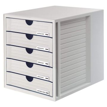 Photo Module de classement - 5 tiroirs - Gris Clair : HAN 1450-11